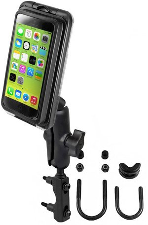 Uchwyt z wodoszczelnym futerałem AQUA BOX™ Pro 20 i5 do iPhone 5, 5c & 5s bez etui montowany do ramy kierownicy lub do podstawy hamulca / sprzęgła w motocyklu