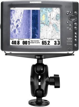Uchwyt do echosond oraz chartplotter’ów GPS Garmin, Humminbird & Lowrance montowany do płaskiej powierzchni