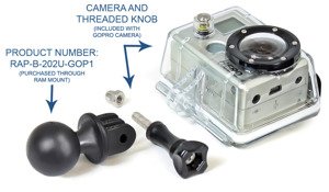 Uchwyt do kamer GoPro montowany do ramy kierownicy lub do podstawy hamulca / sprzęgła w motocyklu
