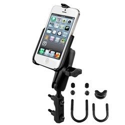 Uchwyt montowany do ramy kierownicy lub do podstawy hamulca / sprzęgła w motocyklu do  Apple iPhone 4 & Apple iPhone 4S